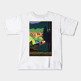 Sommer in Niederösterreich Austria Vintage Poster 1930s Kids T-Shirt